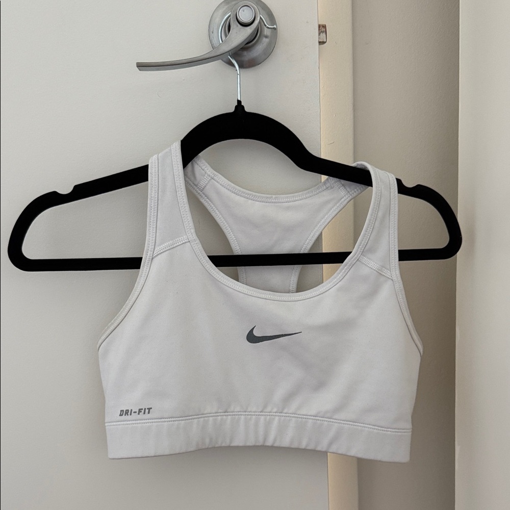 Nike White Dri-FIT Sports Bra